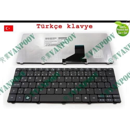New TR Tastatur notebook Laptop keyboard for Acer Aspire one 532H AO532H 521 D255 D260 D270 ZH9, For Gateway LT21 Black Turkish
