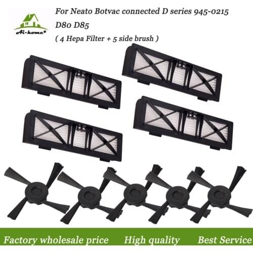 New Replacement 5*Side Brush+4*Ultra preformance Filter kit for Neato Botvac connected D series 945-0215 D80 D85 Accessory parts