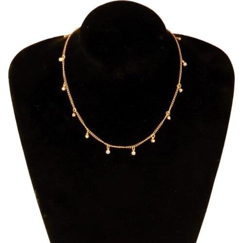 New Arrival Cubic Zirconian Crytal Tassel Choker Necklace Charm Handmade Charms Choker Collier Femme Jewelry Dropshipping