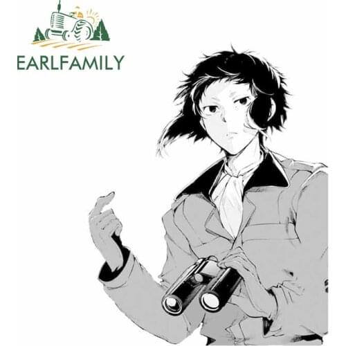 EARLFAMILY 13cm x 10.1cm For Bungou Stray Dogs Car Stickers Vinyl Material Decal Waterproof Creative Decals Suitable for JDM RV