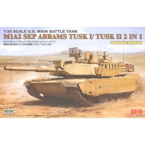Ryefield-Model RM-5026 1/35 US M1A2 Sep Abrams Tusk I/Tusk II w/Full Interior