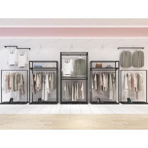 Clothing store clothes rack display rack floor type womens clothing store special shelf display cabinet clothes rack