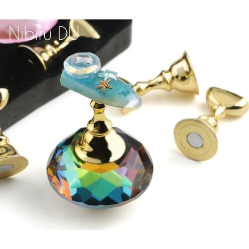 5 Pcs False Nail display Stand Practice Display Tip Holder Training Oval Crystal Practice Stand Shelf Nail Showing Shelf