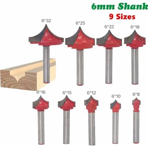 1pc 6mm Shank CNC Round Nose Bits Round Point Cut Bit Shaker Sharp Cutter Solid Carbide Tools for Woodworking