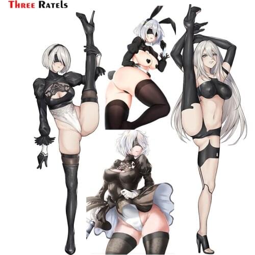 Three Ratels F412 Yorha No2 Type B Cute Girl Nier Personalized Creative Scratch Stickers Car Sticker PVC Auto Motorcycle Decal