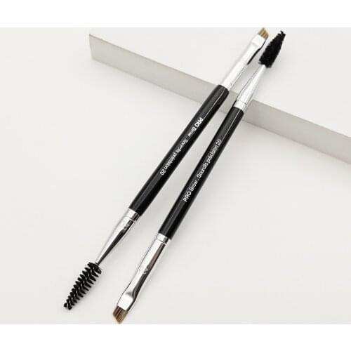 High Quality #20 Pro Double End Angled Precision Eyebrow Brush Mascara Eyelash Makeup Brush Cosmetic Tool