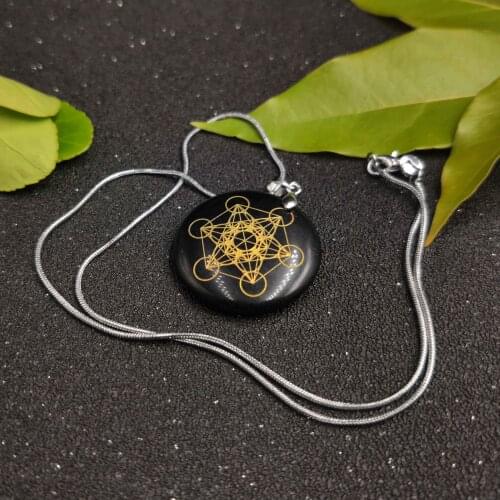 High quality natural stone quartz white crystal pendant pendulum flower of life pendants 7 chakra pendule orgonite ne