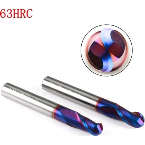 1mm 2mm 3mm 4mm 6mm 8mm 10mm 2 Flutes HRC55 HRC65 HRC50 Tungsten Carbide ball nose End Mills Spiral Bits CNC Endmill Router Bits