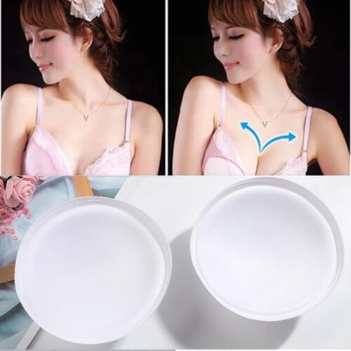 1 Pair Woman Swimsuit Padded Sponge Foam Push Up Enhancer Chest Cup Thick Bikini Swimwear Inserts Round Bra Pad