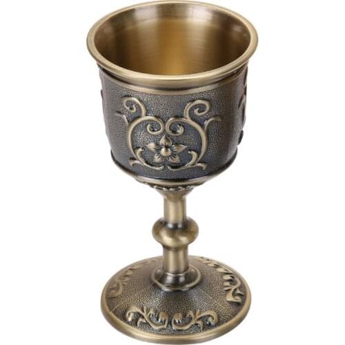 1*Wine Cup Vintage Zinc Alloy Chalice Wine Goblet Cup Vintage Drinkware Decor Gifts Wine Glasse Drinking Brand New High Quality