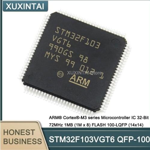 10Pcs/Lot STM32F103VGT6 STM32F103 ARM® Cortex®-M3 series Microcontroller IC 32-Bit 72MHz 1MB (1M x 8) FLASH 100-LQFP (14x14)