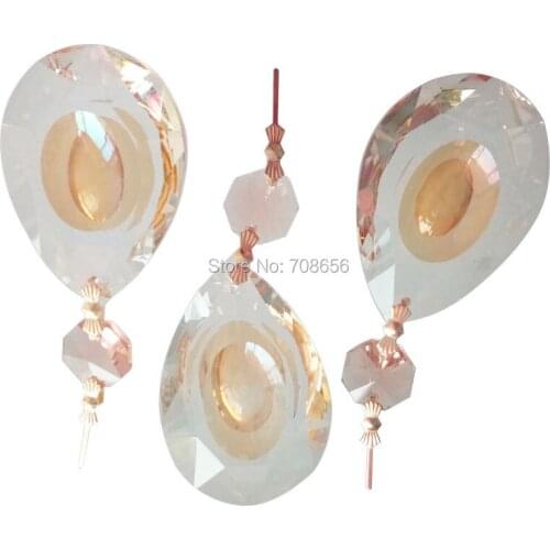 15pcs Crystal Glass Drops Hanging Pendant Suncatcher Wedding/ Chirstmas Gifts Glass Prism Trimming Hanging Drops