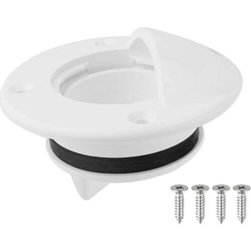 2PCS Universal White Nylon Marine Boat Transom Deck Mount Drain Scupper Valve Screw Cap Bung Stopper Replacement Accessories