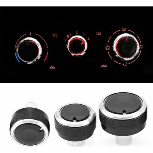 3pcs Air Condition Heater Control Knob Switch for Golf MK5 MK6 Caddy Passat Set Refitting Air Conditioning Button Switch