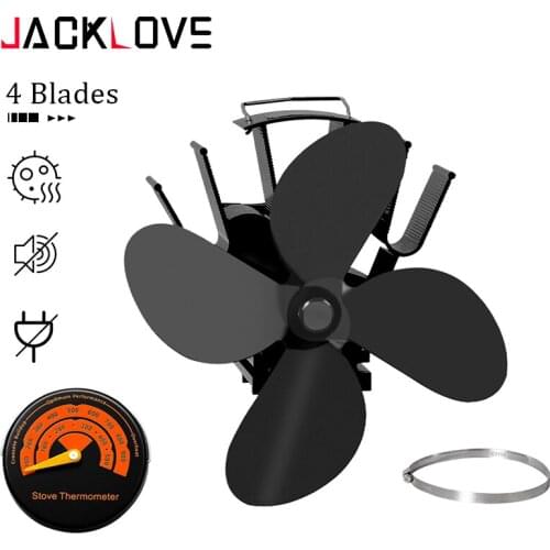 4 Blade Hanging Fireplace Fan Heat Powered Stove Fan Log Wood Burner Ecofan Quiet Home Fireplace Fan Efficient Heat Distribution