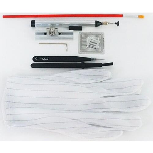 4PCS BGA Universal Stencils Mini Reballing Jig BGA Brush Vacuum Suction Pen FFQ-939 Reballing Tool Kit