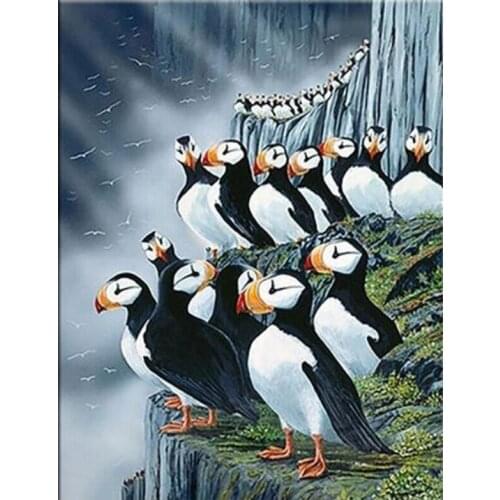 5d diamond embroidery sale Puffin Sea diy diamond painting Parrot Bird cross stitch diamond mosaic rhinestones sticker TY551