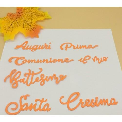 7 Italian blessings greeting phrases metal cutting mold scrapbook photo album decoration DIY handmade art