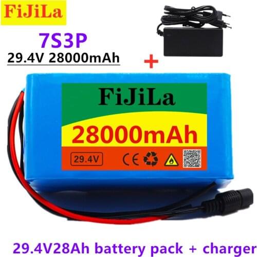 7s3p 24V 28.0Ah 18650 Battery Lithium Battery 29.4V 28000mAh Electric Bicycle Moped /Electric/Li ion Battery Pack with charger