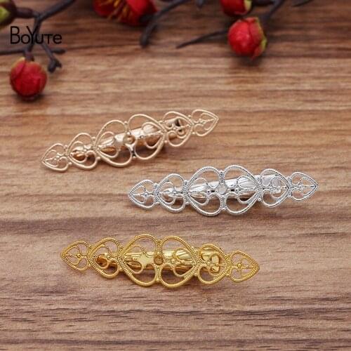 BoYuTe (20 Pieces/Lot) 14*54MM Filigree Welding 35MM Hair Clip DIY Hair Accessories Materials Wholesale