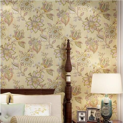 Wellyu American country rustic style paper wallpaper warm 3d bedroom bedside living room retro TV background wall paper