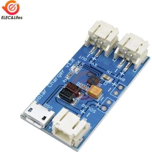 CN3065 Mini Solar Lithium Battery Charger Board Continuous Charge Current to 500mA Li-Po battery solar panel 2 pin JST connector