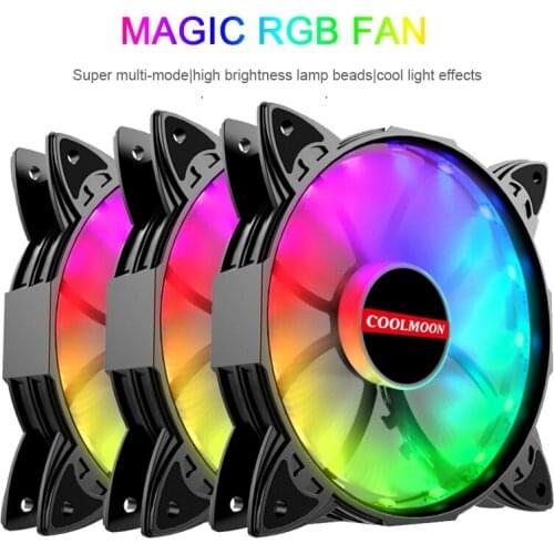 COOLMOON 6 Pin 120mm Computer Case Fan Silent 12CM Fan CPU Cooling RGB Quiet PC Cooler Fan Case Fans Adjust Fan Speed