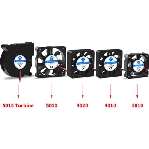 5015/4010/4020 12V&24V Cooling Turbo Fan Brushless 3D Printer Parts 2Pin For Extruder DC Cooler Blower Part Black Plastic Fans