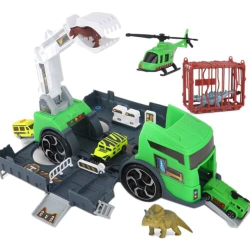 Kids Dinosaur Toys Truck Carrier Truck with Dinosaur Toy Storage Set Transport Car Carrier Truck Child Christmas Gift