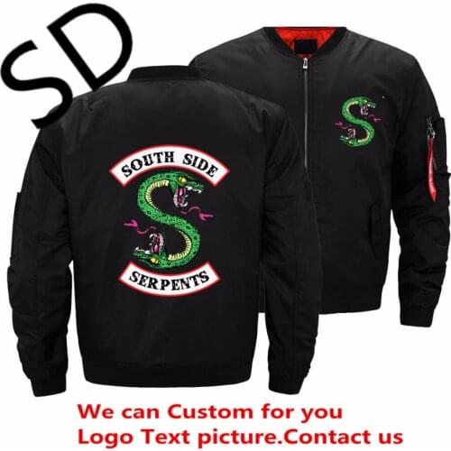 Dropshipping USA Size riverdale South Side Serpents Jacket Men TV Show mens bomber jackets streetwear hombre Winter Coats 5XL