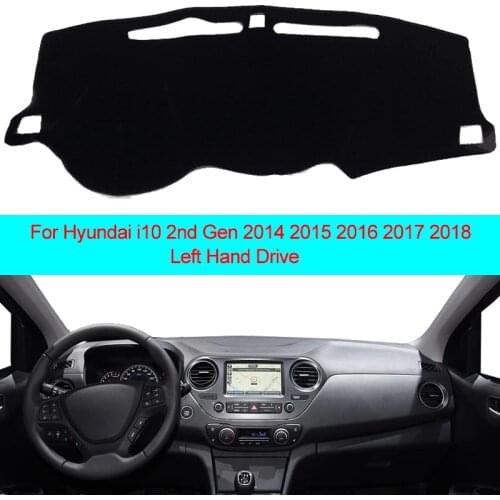 2 Layers Car Inner Dashboard Cover Dash Mat Carpet Cape for Hyundai i10 2nd Generation 20142015 2016 2017 2018 LHD Anti-dity