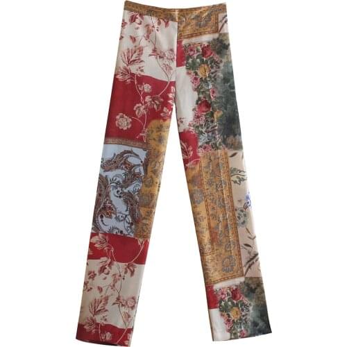 Elegant All Over Print Maxi Straight Pants DLZK041