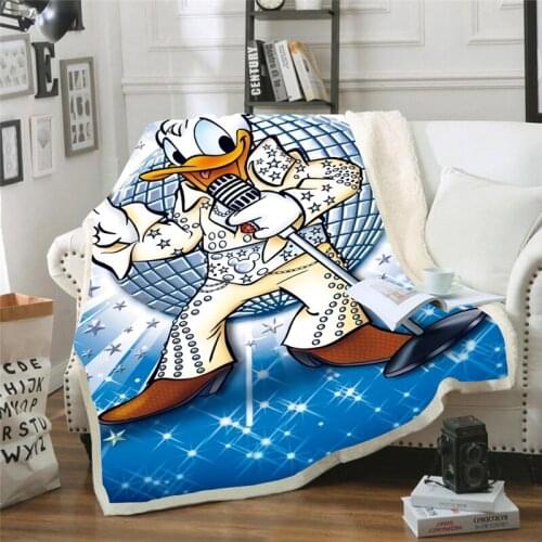 Cartoon Flannel Fleece Throw Blanket Soft Travel Blanket Bedspread Plush Cover for Bed Sofa Warm Plush Blanket
