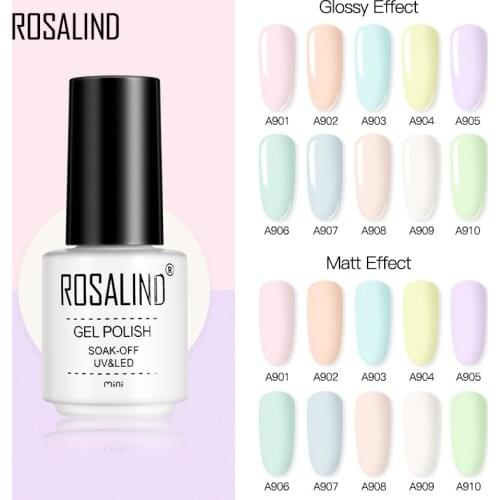 ROSALIND Varnish Hybrid Semi Permanent Enamel Top Base Coat Of Nails Macaron Gel Polish Soak Off Nail Art Gel For Manicure