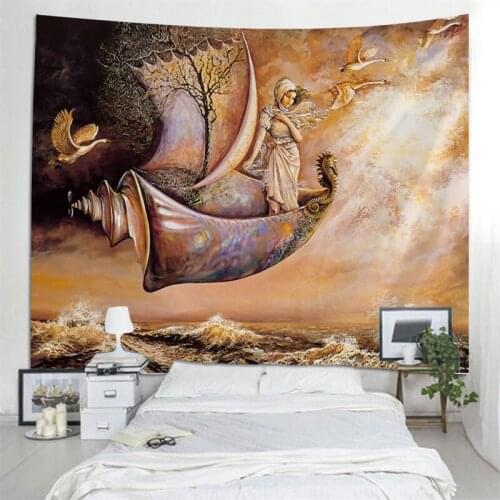 Tapestry Wall Hanging Bed Spread Beach Towel Table Cloth Yoga Mat Home Decoration Retro Style Design Rectangle 150cmx130cm