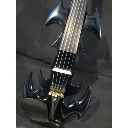 Nice solid wood SONG Top art streamline black 5strings 4/4 electric violin#10308