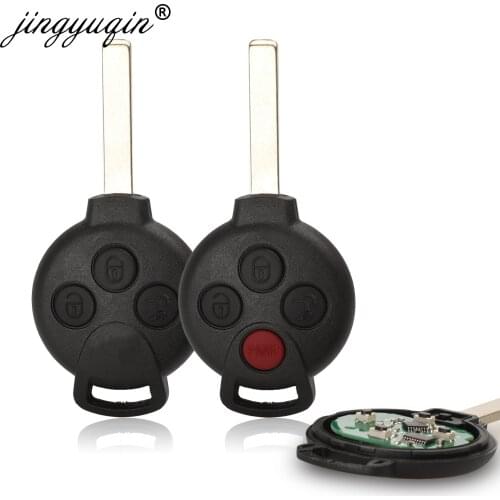 Jingyuqin 3/4 Buttons Car Remote Key Fit for Mercedes-Benz Smart Smart Fortwo 451 2007 2008 2009 2010 2011 2012 2013 315Mhz ID46