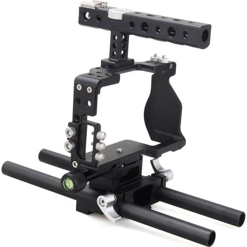 Fotopal Aluminum Alloy DSLR Video Camera Cage Handle Grip Stabilizer Kit for Sony A6000 A6300 A6500 camera