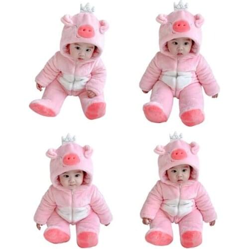 Unisex Kids Baby Animal Costumes Cartoon Outfit One Piece Homewear Crown Piggy Romper