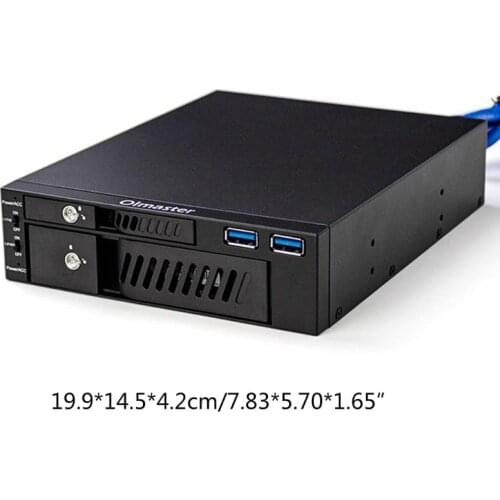 2021 NewMR-6203 2.5/3.5" Internal HDD SSD Case Box Dual USB Optical Drive Mobile Rack Station Hard Disk Enclosure for Desktop PC