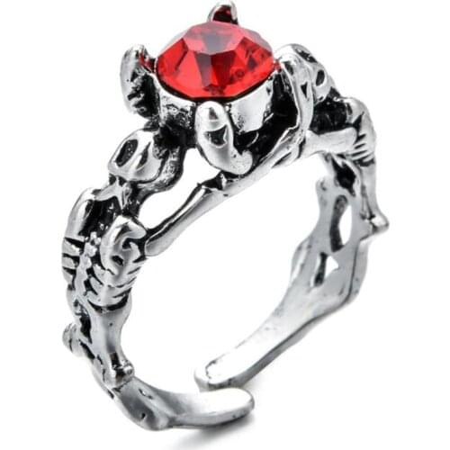 Square Red Crystal 925 Sterling Silver Adjustable Rings For Women Wedding Engagement Jewelry Fashion Lady Ring