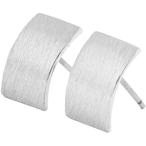 Small Wholesale 10Pairs Brushed Curved Shield Studs Cute Geometric Earrings Women Girls Party Jewlery Can Mix Color