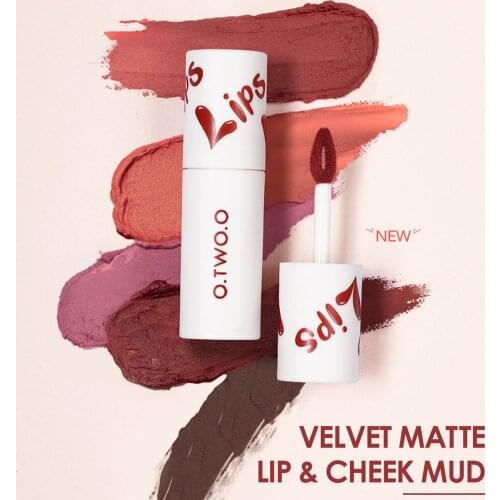 18 color matte velvet lip gloss non-sticky waterproof matte matte lip and cheek dual-use blush lipstick air lip glaze
