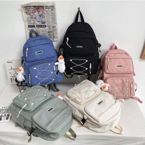 New Harajuku Fashion Ladies Backpack Simple Trend College Student Schoolbag Nylon Large-capacity Travel Backpacks