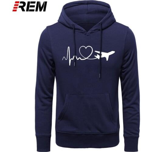 Print Eat Sleep Travel Airplane Heartbeat Joke Husband Casual long Sleeve Cotton Streetwear Hip Hop Men Hoodies, Sweatshirts