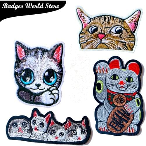 1PCS Cute Small Animal Cartoon 3D Cat Patch for Clothing Sticker for Children Boy Girl DIY Patches T-shirt Heat Transfer Badges