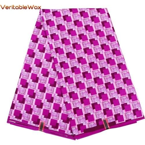 New Polyester Wax Prints Fabric 2020 Ankara veritableWax High Quality 6 Yards African Fabric For Party Dress FP6177