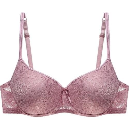 New Bra Thin Cup Lace Bralette For Woman Push Up Brassiere Underwire BC Cup Bras Underwears