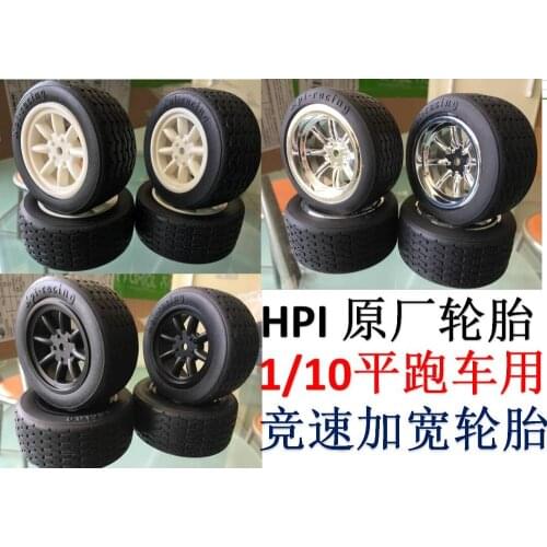 Original HPI 1/10 On Road Car Width Tire Set for Tamiya TT01D E TT02D 4pcs