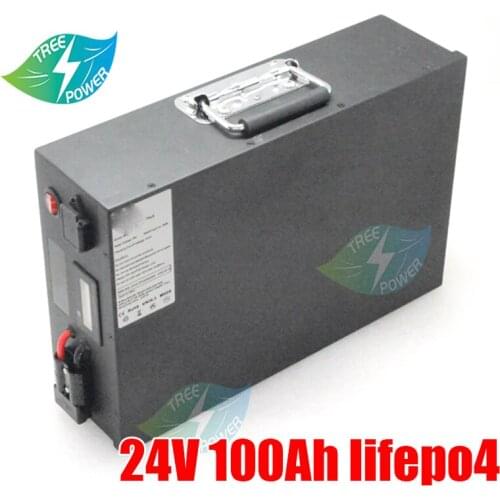 24V 100Ah lithium LiFePO4 rechargeable Battery with monitor BMS for solar panels electric scooter mobility caravan+10A charger